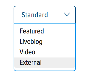 Select âExternalâ post type